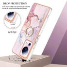For Xiaomi 13 Lite 5G Electroplating Marble IMD TPU Phone Case with Ring Holder(Rose Gold 005) - 2