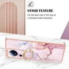 For Xiaomi 13 Lite 5G Electroplating Marble IMD TPU Phone Case with Ring Holder(Rose Gold 005) - 3