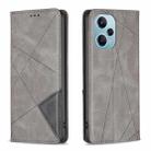 For Xiaomi Poco F5 5G / Redmi Note 12 Turbo Rhombus Texture Magnetic Leather Phone Case(Grey) - 1