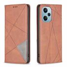 For Xiaomi Poco F5 5G / Redmi Note 12 Turbo Rhombus Texture Magnetic Leather Phone Case(Brown) - 1