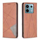 For Xiaomi Redmi Note 13 Pro 5G Rhombus Texture Magnetic Leather Phone Case(Brown) - 1
