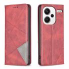 For Xiaomi Redmi Note 13 Pro+ 5G Rhombus Texture Magnetic Leather Phone Case(Red) - 1