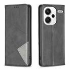 For Xiaomi Redmi Note 13 Pro+ 5G Rhombus Texture Magnetic Leather Phone Case(Black) - 1