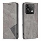 For Xiaomi Redmi Note 13 Rhombus Texture Magnetic Leather Phone Case(Grey) - 1