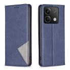 For Xiaomi Redmi Note 13 Rhombus Texture Magnetic Leather Phone Case(Blue) - 1