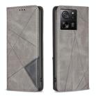 For Xiaomi 13T / 13T Pro / Redmi K60 Ultra Rhombus Texture Magnetic Leather Phone Case(Grey) - 1