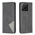 For Xiaomi 13T / 13T Pro / Redmi K60 Ultra Rhombus Texture Magnetic Leather Phone Case(Black) - 1