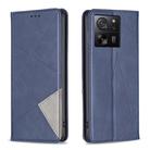 For Xiaomi 13T / 13T Pro / Redmi K60 Ultra Rhombus Texture Magnetic Leather Phone Case(Blue) - 1