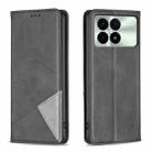 For Xiaomi Redmi K70 / K70 Pro Rhombus Texture Magnetic Leather Phone Case(Black) - 1