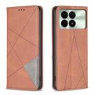 For Xiaomi Redmi K70E Rhombus Texture Magnetic Leather Phone Case(Brown) - 1