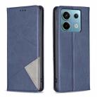 For Xiaomi Redmi Note 13 Pro 4G Global Rhombus Texture Magnetic Leather Phone Case(Blue) - 1