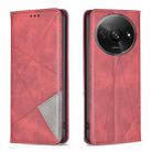 For Xiaomi Redmi A3 Rhombus Texture Magnetic Leather Phone Case(Red) - 1