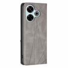 For Xiaomi Poco M6 4G / Redmi 13 4G Rhombus Texture Magnetic Leather Phone Case(Grey) - 3