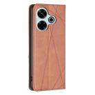 For Xiaomi Poco M6 4G / Redmi 13 4G Rhombus Texture Magnetic Leather Phone Case(Brown) - 3