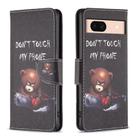 For Google Pixel 8A Colored Drawing Pattern Leather Phone Case(Bear) - 1