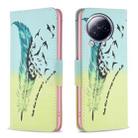 For Xiaomi Civi 3 5G Colored Drawing Pattern Leather Phone Case(Feather) - 1