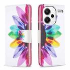 For Xiaomi Redmi Note 13 Pro+ Colored Drawing Pattern Leather Phone Case(Sun Flower) - 1