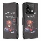 For Xiaomi Redmi Note 13 Colored Drawing Pattern Leather Phone Case(Bear) - 1