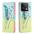 For Xiaomi Redmi Note 13 Colored Drawing Pattern Leather Phone Case(Feather) - 1