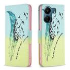 For Xiaomi Redmi 13C Colored Drawing Pattern Leather Phone Case(Feather) - 1