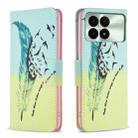 For Xiaomi Redmi K70 / K70 Pro Colored Drawing Pattern Leather Phone Case(Feather) - 1