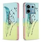 For Xiaomi Redmi Note 13 Pro 4G Global Colored Drawing Pattern Leather Phone Case(Feather) - 1