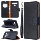 For LG K61 Litchi Texture Pure Color Horizontal Flip Leather Case with Holder & Card Slots & Wallet & Lanyard(Black) - 1