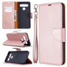 For LG K61 Litchi Texture Pure Color Horizontal Flip Leather Case with Holder & Card Slots & Wallet & Lanyard(Rose Gold) - 1