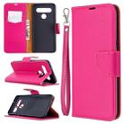 For LG K61 Litchi Texture Pure Color Horizontal Flip Leather Case with Holder & Card Slots & Wallet & Lanyard(Rose Red) - 1