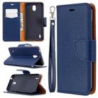 For Nokia 1.3 Litchi Texture Pure Color Horizontal Flip Leather Case with Holder & Card Slots & Wallet & Lanyard(Dark Blue) - 1