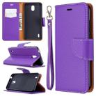 For Nokia 1.3 Litchi Texture Pure Color Horizontal Flip Leather Case with Holder & Card Slots & Wallet & Lanyard(Purple) - 1