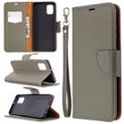 For Samsung Galaxy A31 Litchi Texture Pure Color Horizontal Flip Leather Case with Holder & Card Slots & Wallet & Lanyard(Grey) - 1