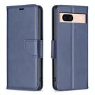 For Google Pixel 8a Lambskin Texture Pure Color Flip Leather Phone Case(Blue) - 1