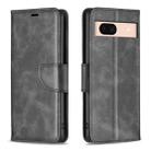 For Google Pixel 8a Lambskin Texture Pure Color Flip Leather Phone Case(Black) - 1