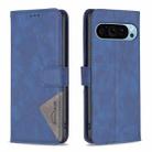 For Google Pixel 9 Magnetic Buckle Rhombus Texture Leather Phone Case(Blue) - 1