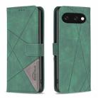 For Google Pixel 9A Magnetic Buckle Rhombus Texture Leather Phone Case(Green) - 1