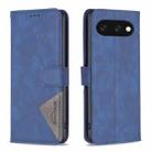 For Google Pixel 9A Magnetic Buckle Rhombus Texture Leather Phone Case(Blue) - 1