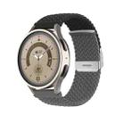 20mm Buckle Braided Nylon Watch Band(Black Grey) - 1