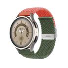 20mm Buckle Braided Nylon Watch Band(Orange Green) - 1