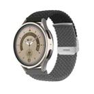 22mm Buckle Braided Nylon Watch Band(Black Grey) - 1