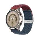 22mm Buckle Braided Nylon Watch Band(Wine Red Blue) - 1