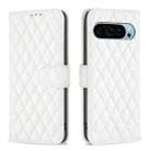 For Google Pixel 9 Diamond Lattice Wallet Leather Flip Phone Case(White) - 1