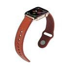 For Apple Watch Series 7 41mm / 6 & SE & 5 & 4 40mm / 3 & 2 & 1 38mm Single Buckle TPU+ Genuine Leather Watch Band(Brown) - 5