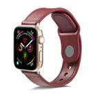 For Apple Watch Series 7 41mm / 6 & SE & 5 & 4 40mm / 3 & 2 & 1 38mm Single Buckle TPU+ Genuine Leather Watch Band(Wine Red) - 1