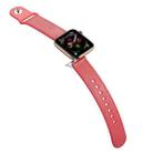 For Apple Watch Series 8&7 41mm / SE 2&6&SE&5&4 40mm / 3&2&1 38mm Single Buckle TPU+ Genuine Leather Watch Band(Rose Red) - 4