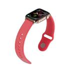 For Apple Watch Series 8&7 41mm / SE 2&6&SE&5&4 40mm / 3&2&1 38mm Single Buckle TPU+ Genuine Leather Watch Band(Rose Red) - 5