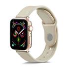 For Apple Watch Series 7 41mm / 6 & SE & 5 & 4 40mm / 3 & 2 & 1 38mm Single Buckle TPU+ Genuine Leather Watchband(Creamy White) - 1