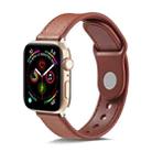 For Apple Watch Ultra 49mm / Series 8&7 45mm / SE 2&6&SE&5&4 44mm / 3&2&1 42mm Single Buckle TPU+ Genuine Leather Watch Band(Brown) - 1