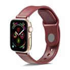 For Apple Watch Ultra 49mm / Series 8&7 45mm / SE 2&6&SE&5&4 44mm / 3&2&1 42mm Single Buckle TPU+ Genuine Leather Watch Band(Wine Red) - 1