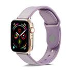 For Apple Watch Ultra 49mm / Series 8&7 45mm / SE 2&6&SE&5&4 44mm / 3&2&1 42mm Single Buckle TPU+ Genuine Leather Watch Band(Purple) - 1